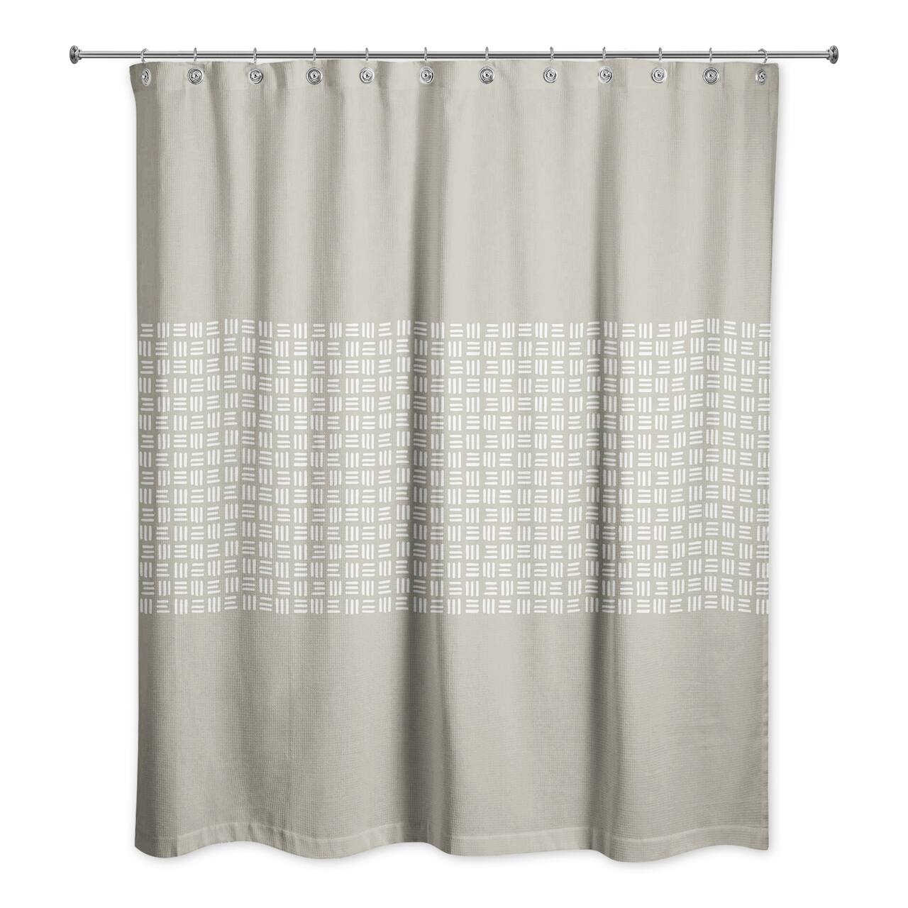 Gray Wicker Pattern 71" x 74" Shower Curtain